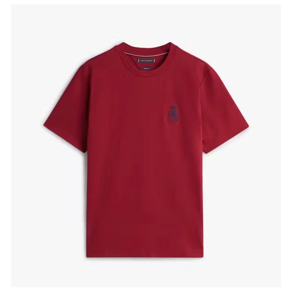 Tommy Hilfiger T-Shirt Mens XXL Red TH Modern Lion Crest Embroidery Logo NWT